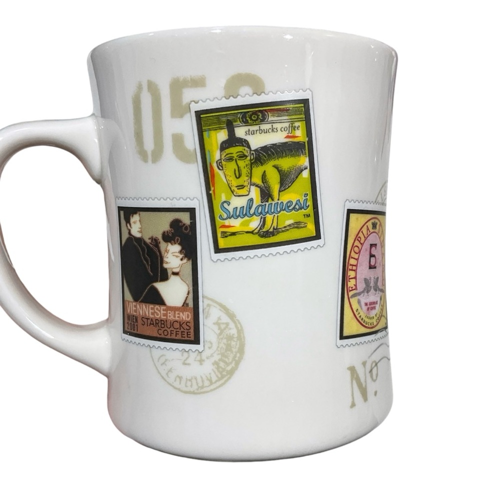 2002 STARBUCKS Coffee Barista Mug Air Mail Stamps Kenya, Panama, Italian Roasts - Picture 10 of 13